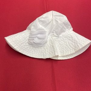 Baby Girl Carters White Floral Bucket Sun Hat Size 0-9Months
